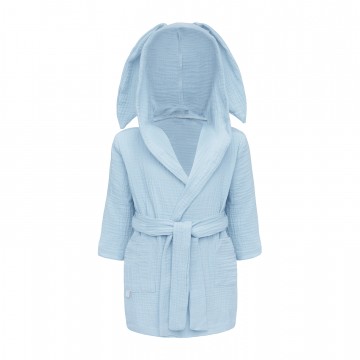 Muslin bathrobe Bunny - light blue