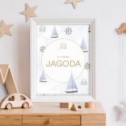 Personalized name poster - Sailboats