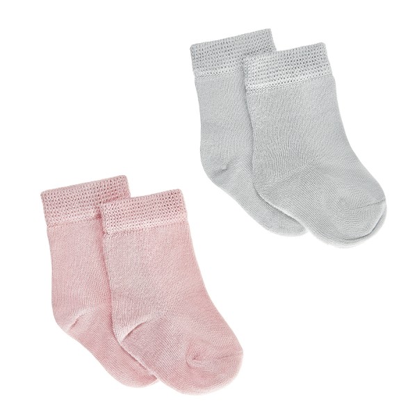 Bamboo socks 2-pack - grey-dusty pink