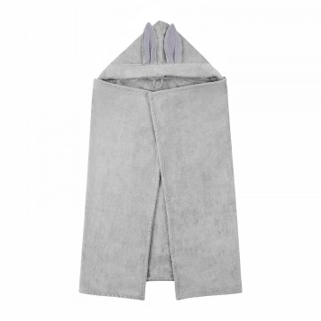 Bamboo hooded towel - Grey owls - grey