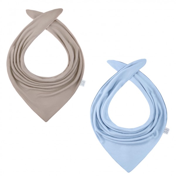 Bamboo reversible scarf Taupe - Light blue