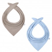 Bamboo reversible scarf - taupe-light blue