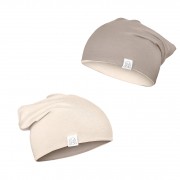 Bamboo reversible beanie - taupe-beige