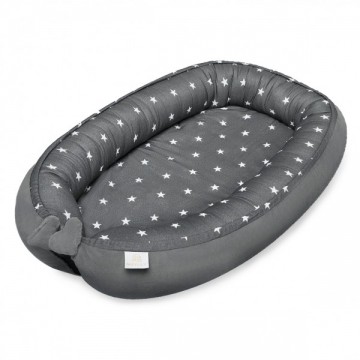 Bamboo baby nest Premium - Stars - graphite - OUTLET