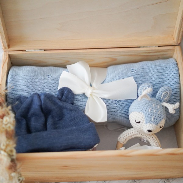 Zestaw prezentowy Baby Merino - niebieski