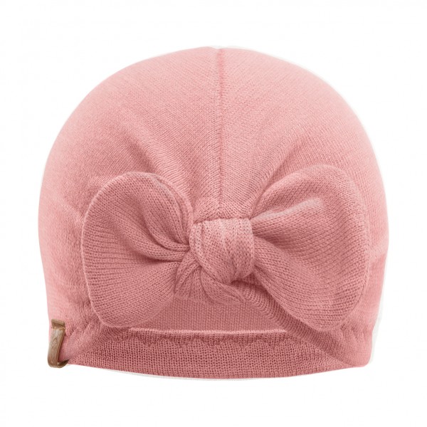Turban merino - pudrowy róż