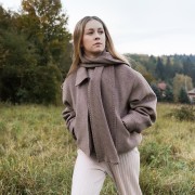 Classic merino scarf - taupe