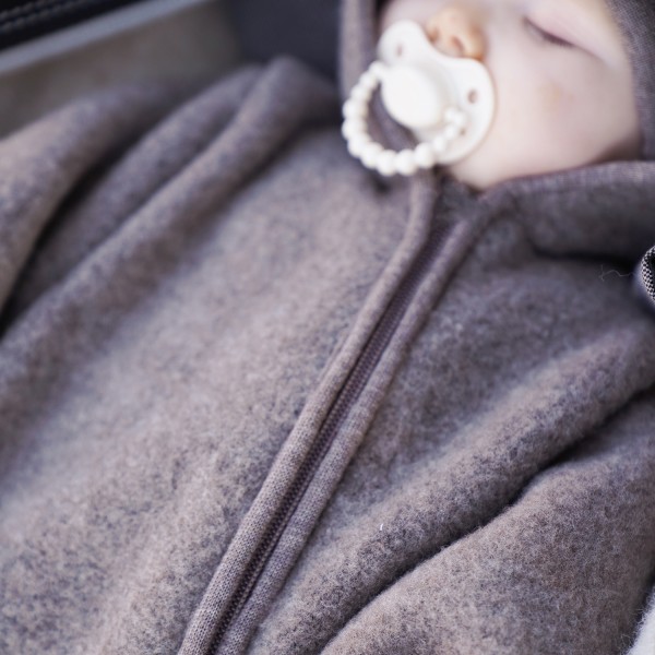 Merino wool fleece overall - taupe