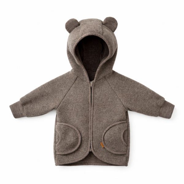 Kurtka z wełny merino - taupe