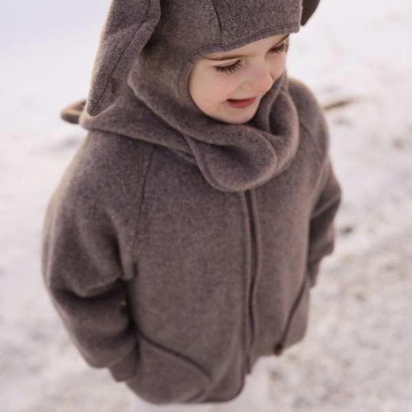 Kurtka z wełny merino - taupe