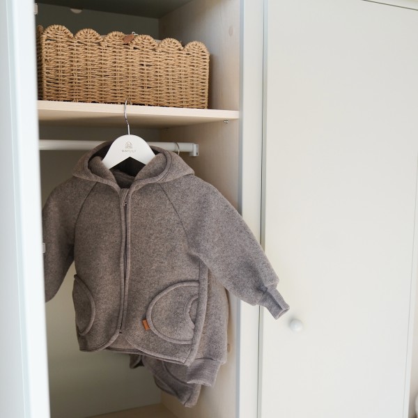 Kurtka z wełny merino - taupe