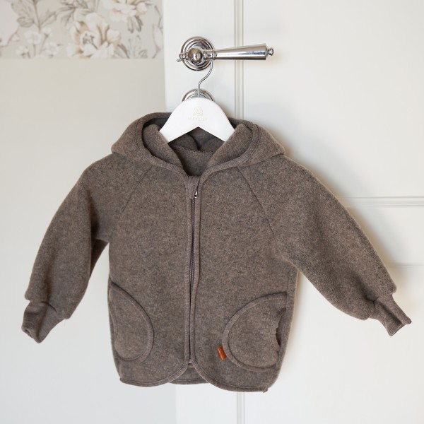 Kurtka z wełny merino - taupe
