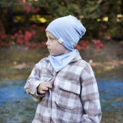Bamboo reversible beanie - taupe-sage