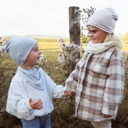 Bamboo reversible beanie - pudrowy róż-sage