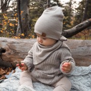 Merino reversible hat - taupe-jeans