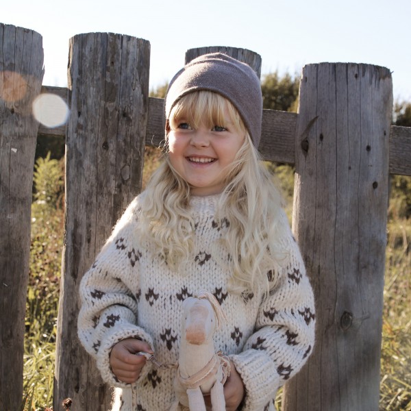 Merino reversible hat 0-1 mo - taupe-beige - OUTLET