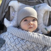 Merino reversible hat 0-1 mo - taupe-beige - OUTLET