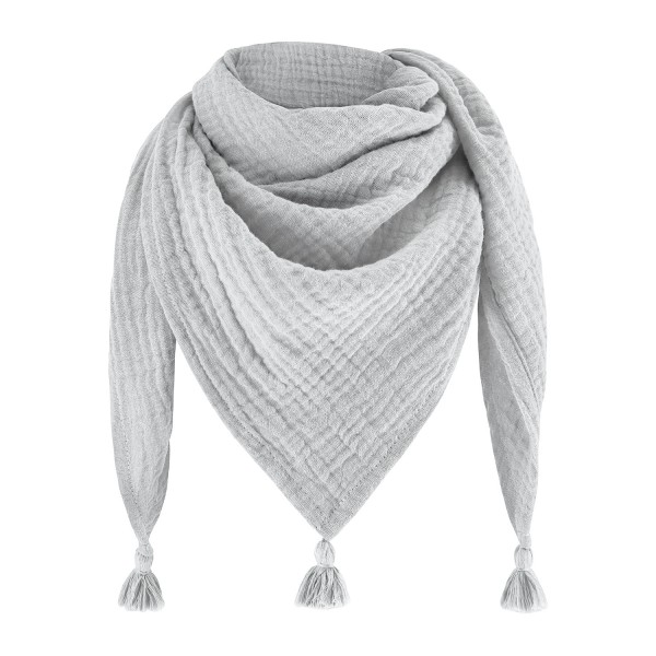 Muslin triangle scarf Grey-Grey