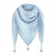 Muslin triangle scarf - light blue