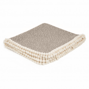 Summer pompom bamboo blanket - Stones taupe