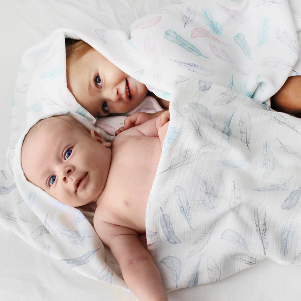 Bamboo muslin towel Paradise feathers