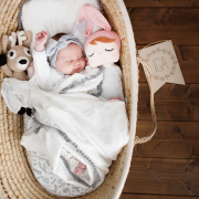 Pompom bamboo blanket Paradise feathers