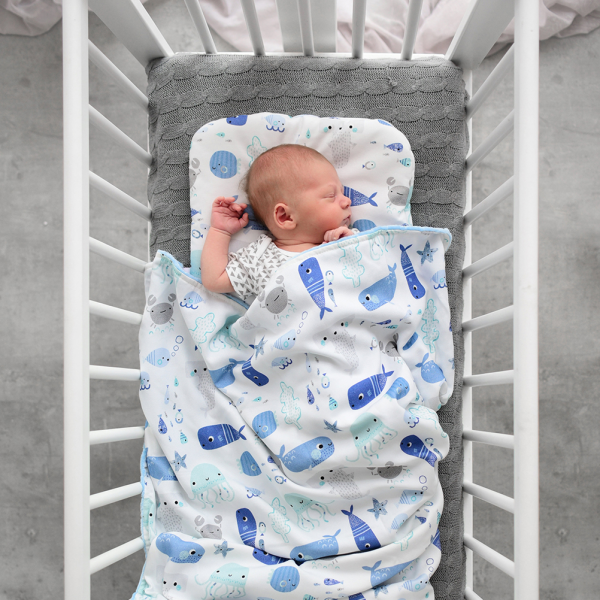 Light bamboo blanket Dragons blue Silver