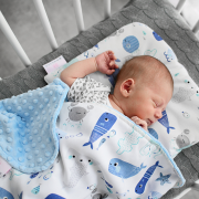 Light bamboo blanket Dragons blue Silver