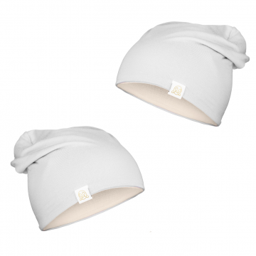 Bamboo reversible beanie - light grey-beige