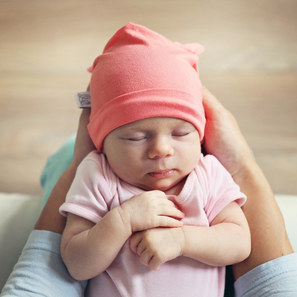 Bamboo baby cap - light blue