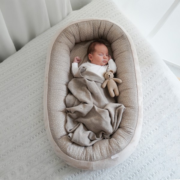 Kokon bambusowy Luxe Niebiańskie piórka Grey