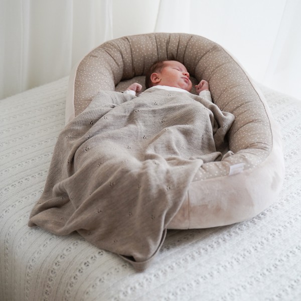Kokon bambusowy Luxe Niebiańskie piórka Grey