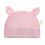 Czapeczka bambusowa niemowlaka - pudrowy róż