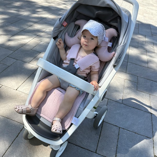 Bamboo anti-sweating 3D stroller pad - Paradise feathers