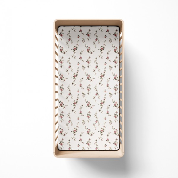 Bamboo crib sheet - Rose garden