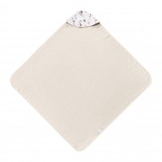 Bamboo baby towel Paradise feathers White