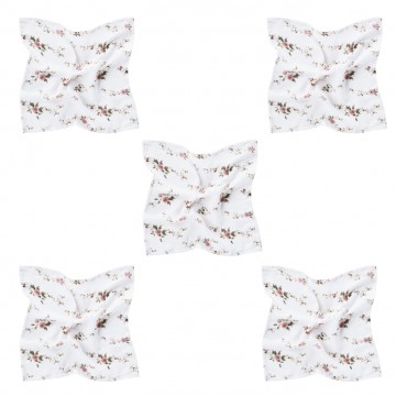 5-pak - Pieluszki bambusowe mini 25x25 - R&oacute;żany ogr&oacute;d