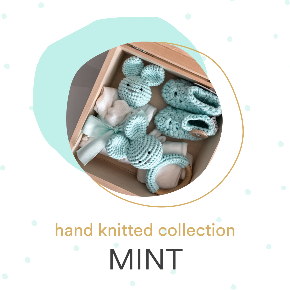 Hand knitted collection - Mint