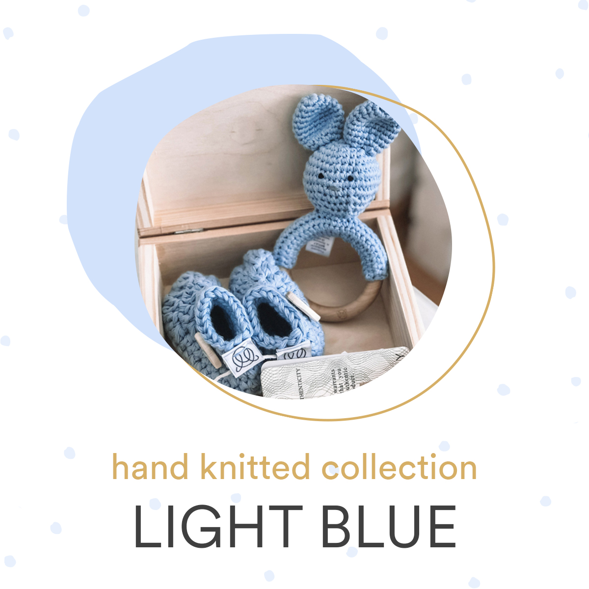 Hand knitted collection - Light blue